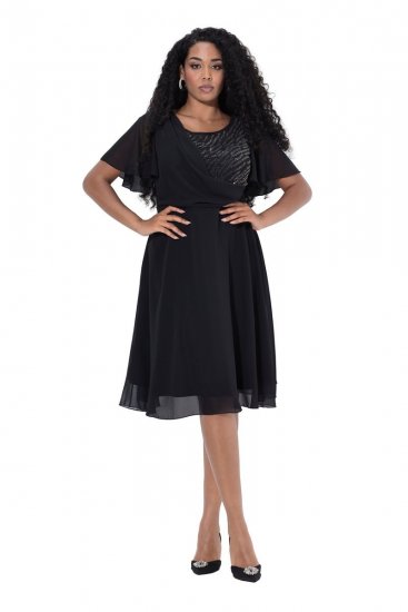 Ulla Popken 844356 Aftenkjole Sort - Aftenkjoler - Festkjoler i plus size