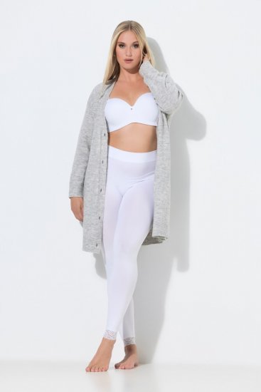 Ulla Popken 844563 Strømpeleggings med blonde Hvid - Strømpebukser & strømper - 
