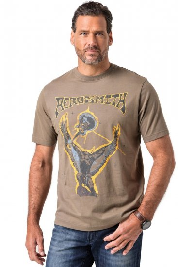 JP1880 844644 Aerosmith T-shirt Mørk taupe - Band T-shirts - Band T-shirts til mænd