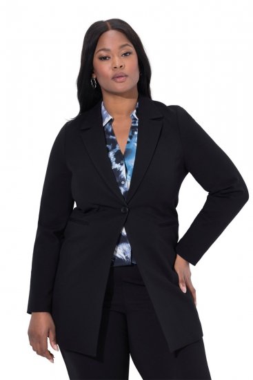 Ulla Popken 844842 Jerseyblazer Sort - Blazere - Blazere i plusstørrelser til kvinder