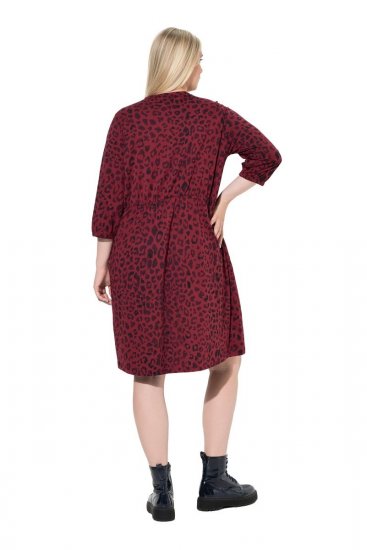 Ulla Popken 844945 A-formet jerseykjole med V-hals Blomme - Jerseykjoler - 