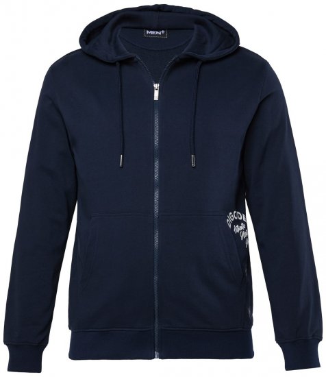 Men+ 957 Hættejakke Mørkeblå - Trøjer og hættetrøjer - Trøjer og Hættetrøjer i store størrelser - 2XL-14XL