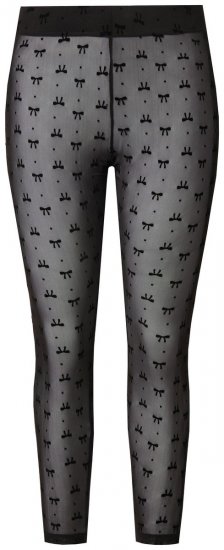 Ulla Popken 844970 Mønstrede strømpeleggings Sort - Strømpebukser & strømper - 