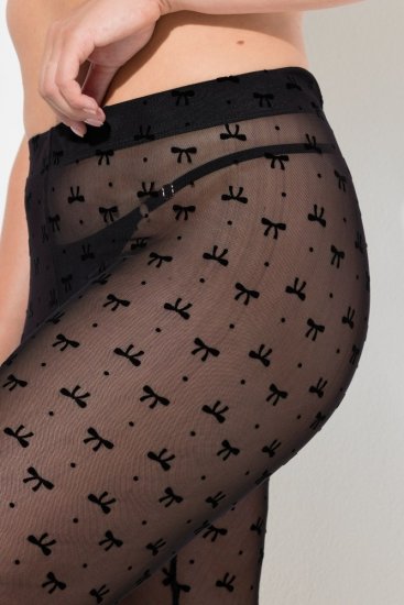 Ulla Popken 844970 Mønstrede strømpeleggings Sort - Strømpebukser & strømper - 