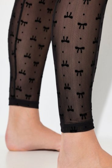 Ulla Popken 844970 Mønstrede strømpeleggings Sort - Strømpebukser & strømper - 