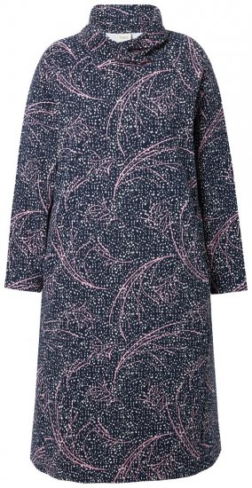 Ulla Popken 844993 Mønstret sweatkjole Mørkeblå - Sweatkjoler - 