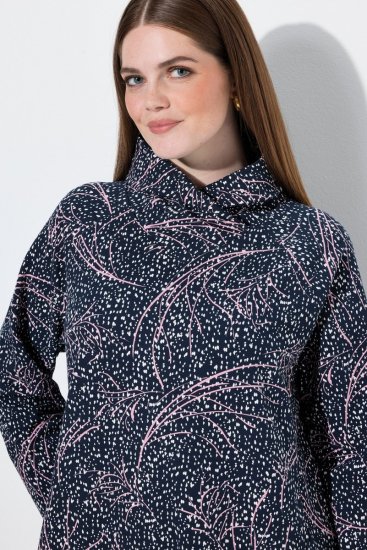 Ulla Popken 844993 Mønstret sweatkjole Mørkeblå - Sweatkjoler - 