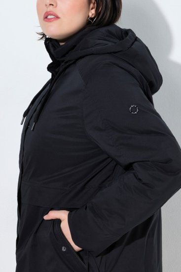 Ulla Popken 845111 Parka Sort - Frakker - Frakker i store størrelser