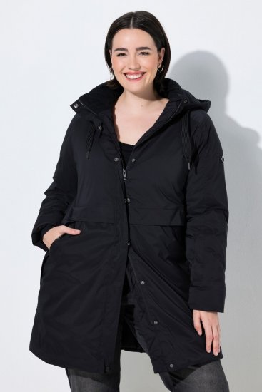 Ulla Popken 845111 Parka Sort - Frakker - Frakker i store størrelser