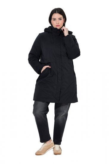 Ulla Popken 845111 Parka Sort - Frakker - Frakker i store størrelser