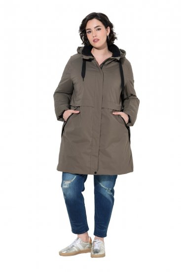 Ulla Popken 845111 Parka Mørkegrøn - Frakker - Frakker i store størrelser
