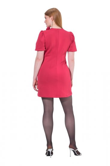 Ulla Popken 845148 Blomstret bodycon-kjole Magenta - Kjoler - Kjoler til alle størrelser
