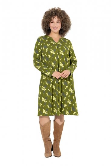 Ulla Popken 845190 Blomstret jerseykjole Turkis - Jerseykjoler - 