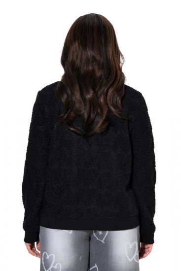 Ulla Popken 845262 Teddyjakke Sort - Jakker - Dame jakker i store størrelser