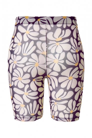 Ulla Popken 845285 Blomstrede antigniv-shorts Sort - Antigniv-shorts - 