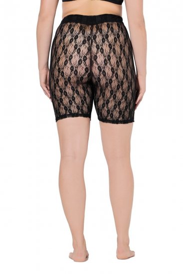 Ulla Popken 845290 Blomstrede antigniv-shorts med blonde Sort - Antigniv-shorts - 