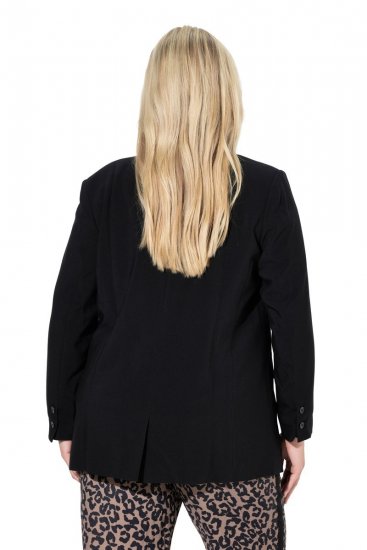Ulla Popken 845336 Oversize stretchblazer med to knapper Sort - Blazere - Blazere i plusstørrelser til kvinder
