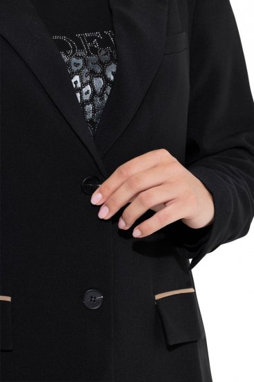 Ulla Popken 845336 Oversize stretchblazer med to knapper Sort - Blazere - Blazere i plusstørrelser til kvinder