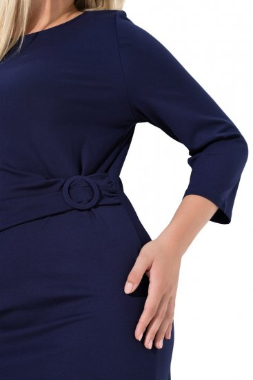 Ulla Popken 845705 Jerseykjole Mørkeblå - Midikjoler - Midikjoler i store størrelser
