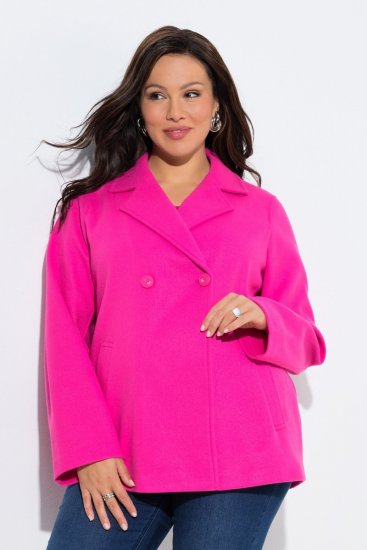 Ulla Popken 846021 Fleecefrakke Rosa - Frakker - Frakker i store størrelser