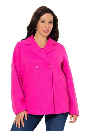 Ulla Popken 846021 Fleecefrakke Rosa - Frakker - Frakker i store størrelser