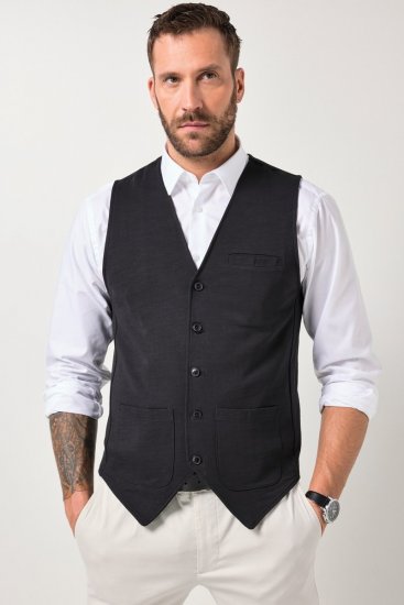JP1880 846089 Sweatvest Sort - Habitter og blazere - Habitter og jakkesæt i store størrelser