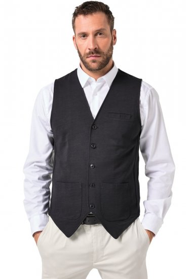 JP1880 846089 Sweatvest Sort - Habitter og blazere - Habitter og jakkesæt i store størrelser