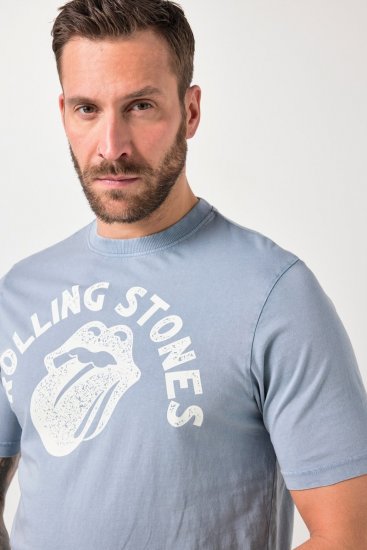 JP1880 846221 Rolling Stones Tongue T-shirt Pudderblå - Band T-shirts - Band T-shirts til mænd