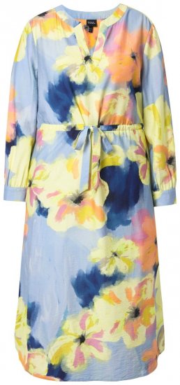 Ulla Popken 846330 Blomstret maxikjole Lyseblå - Maxikjoler - Maxikjoler i plus size