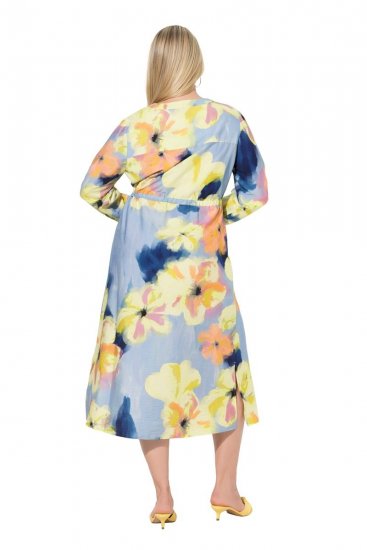 Ulla Popken 846330 Blomstret maxikjole Lyseblå - Maxikjoler - Maxikjoler i plus size