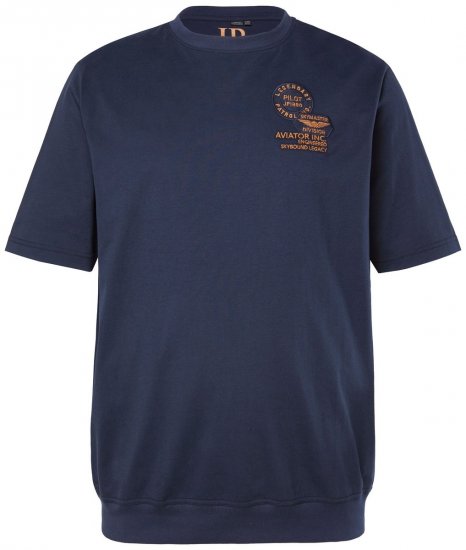 JP1880 846657 T-shirt bellyfit med badges Mørkeblå TALL - TALL T-shirts - Lange T-shirts Mænd