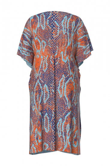 Ulla Popken 846826 Dyreprintet kjole Orange - Kaftaner - 