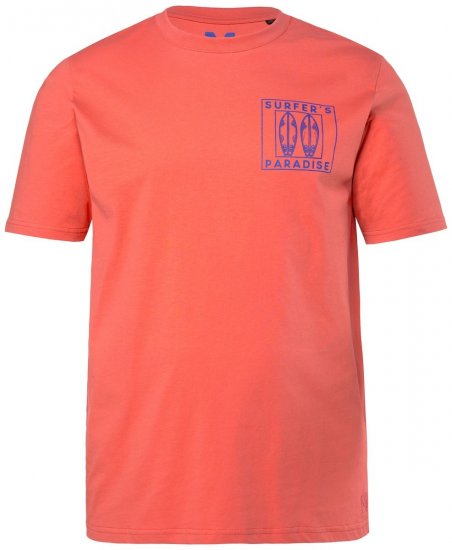 Men+ 829 T-shirt Surfer's Paradise Koral - T-shirts - T-shirts i store størrelser - 2XL-14XL