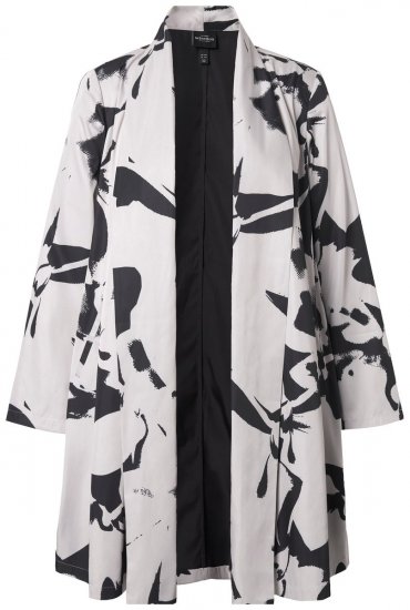 Ulla Popken 846923 Mønstret blazer med sjalskrave Taupe - Blazere - Blazere i plusstørrelser til kvinder