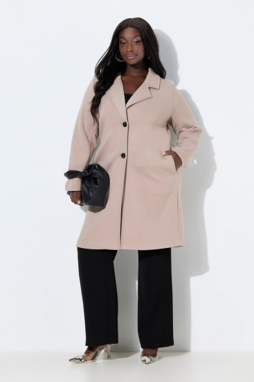 Ulla Popken 846929 Frakke Beige - Frakker - Frakker i store størrelser