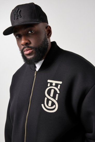 STHUGE 847083 Varsityjakke i scubastof Sort - Jakker - Jakker i store størrelser, 2XL- 12XL
