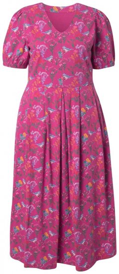 Ulla Popken 847409 Mønstret maxikjole Bærrød - Maxikjoler - Maxikjoler i plus size