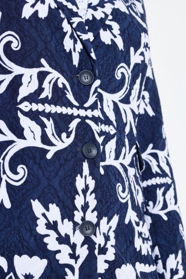 Ulla Popken 847586 Blazer i blomstret jacquard Mørkeblå - Blazere - Blazere i plusstørrelser til kvinder