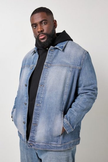 STHUGE 847739 Denimjakke i vintagelook Lyseblå - Jakker - Jakker i store størrelser, 2XL- 12XL