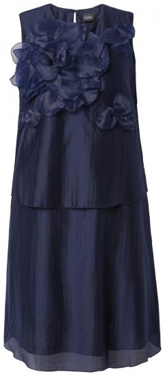 Ulla Popken 847918 Blomstret chiffonkjole Mørkeblå - Midikjoler - Midikjoler i store størrelser