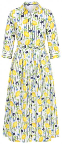 Ulla Popken 848081 Stribet skjortekjole Hvid - Maxikjoler - Maxikjoler i plus size