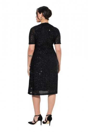 Ulla Popken 848140 Pailletkjole Sort - Aftenkjoler - Festkjoler i plus size