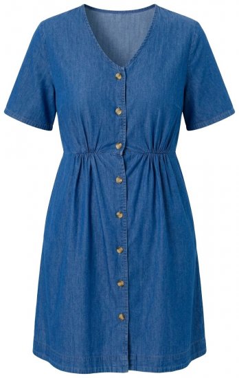 Ulla Popken 848597 Skjortekjole Denimblå - Skjortekjoler - 