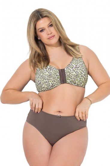 Ulla Popken 848826 Dyreprintede stringtrusser 3-pak Taupe - Trusser - 