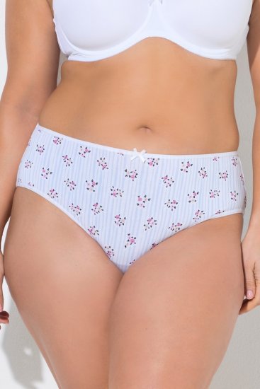 Ulla Popken 849098 Blomstrede trusser 5-pak Lyseblå - Trusser - 