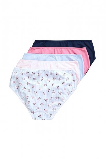 Ulla Popken 849098 Blomstrede trusser 5-pak Lyseblå - Trusser - 