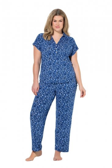 Ulla Popken 849144 Dyreprintet pyjamas Mørkeblå - Pyjama/Loungewear - 