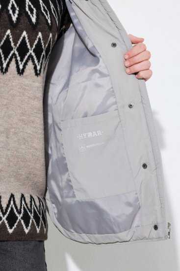 Ulla Popken 849221 Quiltet vest med ribkrave Grå - Veste - 