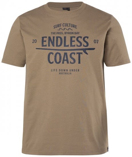 Men+ 448 T-shirt Endless Coast Gråbrun - T-shirts - T-shirts i store størrelser - 2XL-14XL