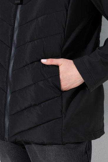 Ulla Popken 849472 Quiltet jakke Sort - Jakker - Dame jakker i store størrelser